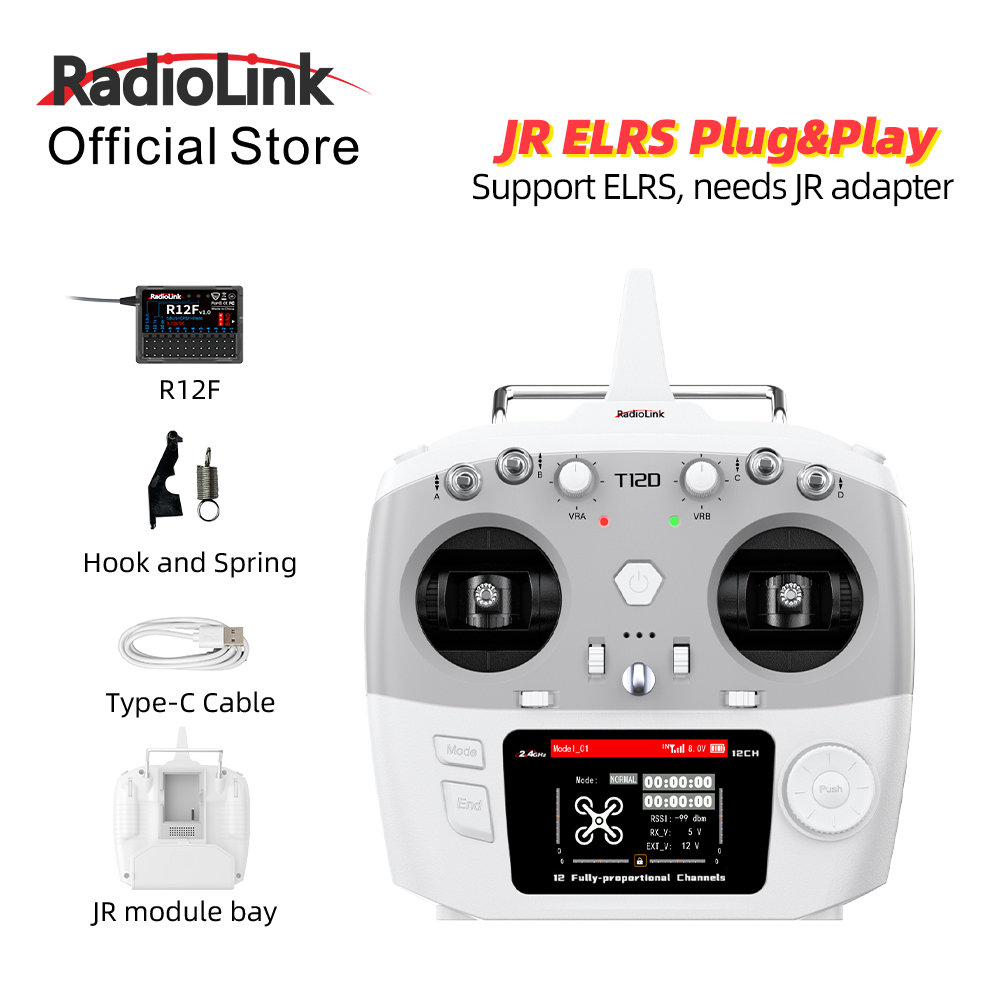 Drone Gimbal Controller - Modulo RadioLink T12D JR 12CH 2.4GHz